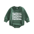 Infant Baby Boys Girls Bodysuit Long Sleeve Crew Neck Game Day Baby Football Print Jumpsuit Bubble Romper Green Football United States