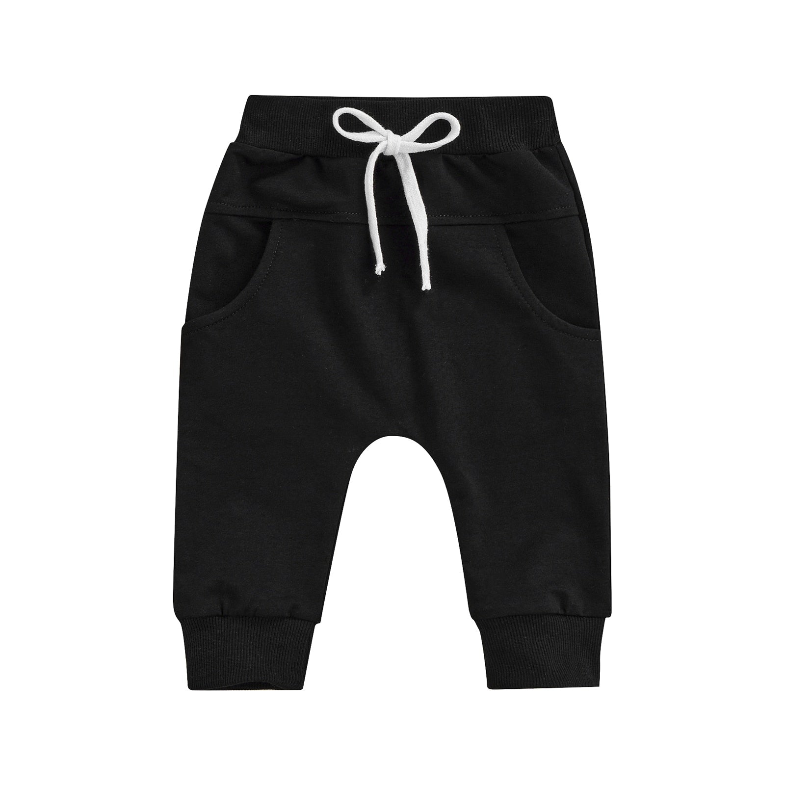 Boys Joggers Elastic Waist Adjustable Drawstring Solid Loose Fit Long Pants Baby and Toddler Black United States