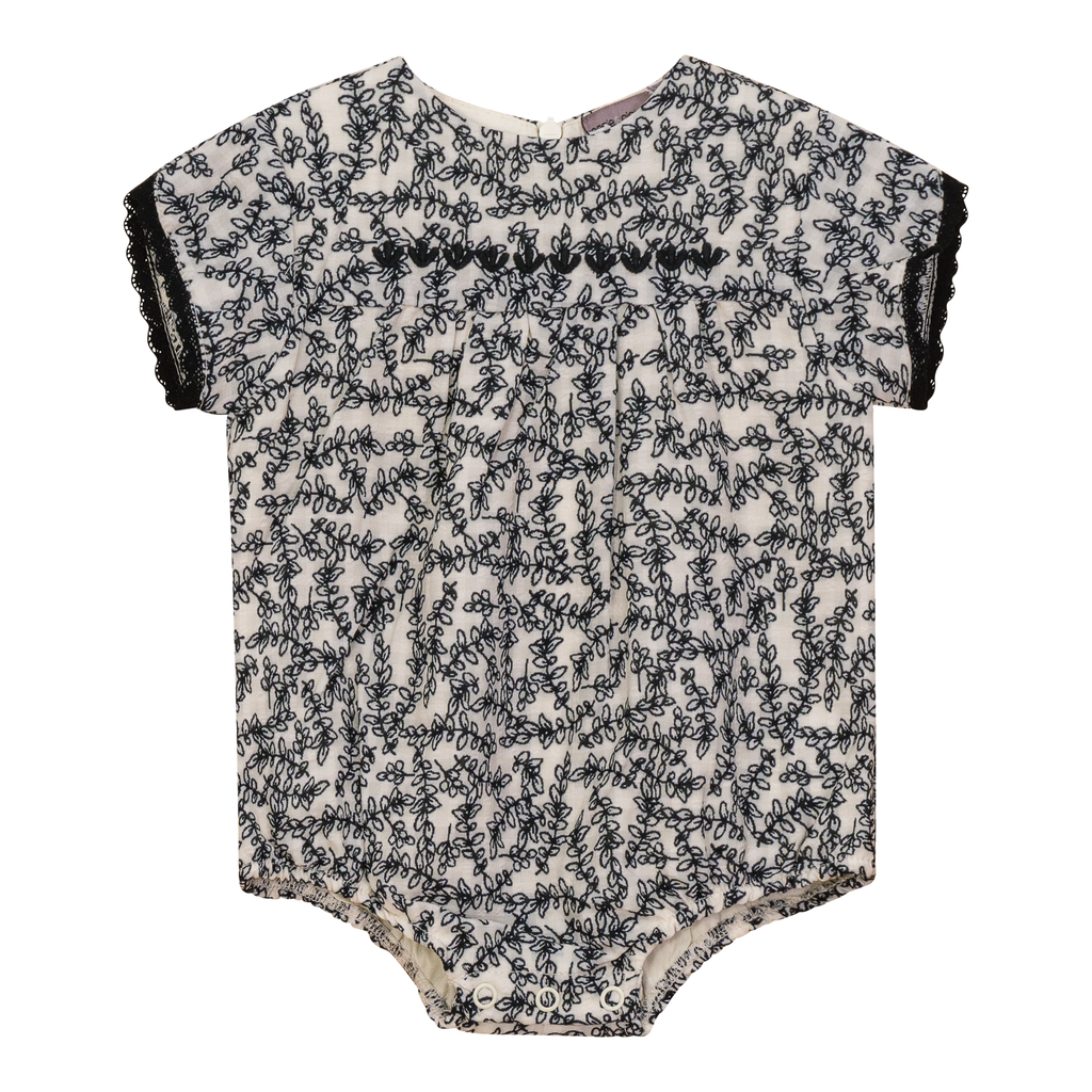 Leaf Print Bubble Black