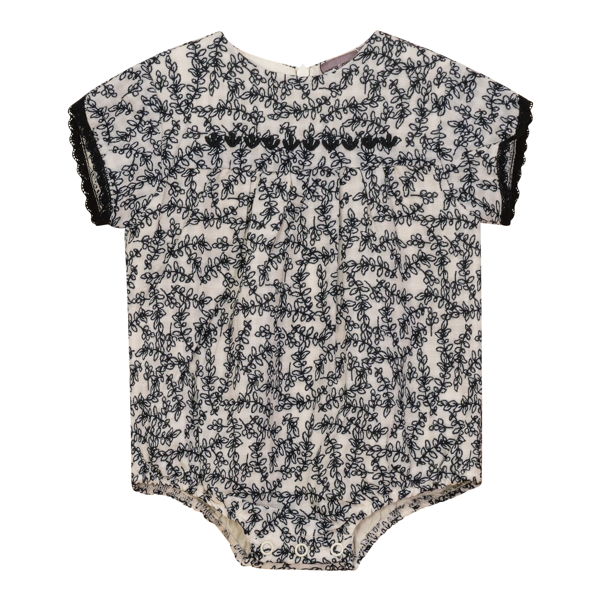 Leaf Print Bubble Black