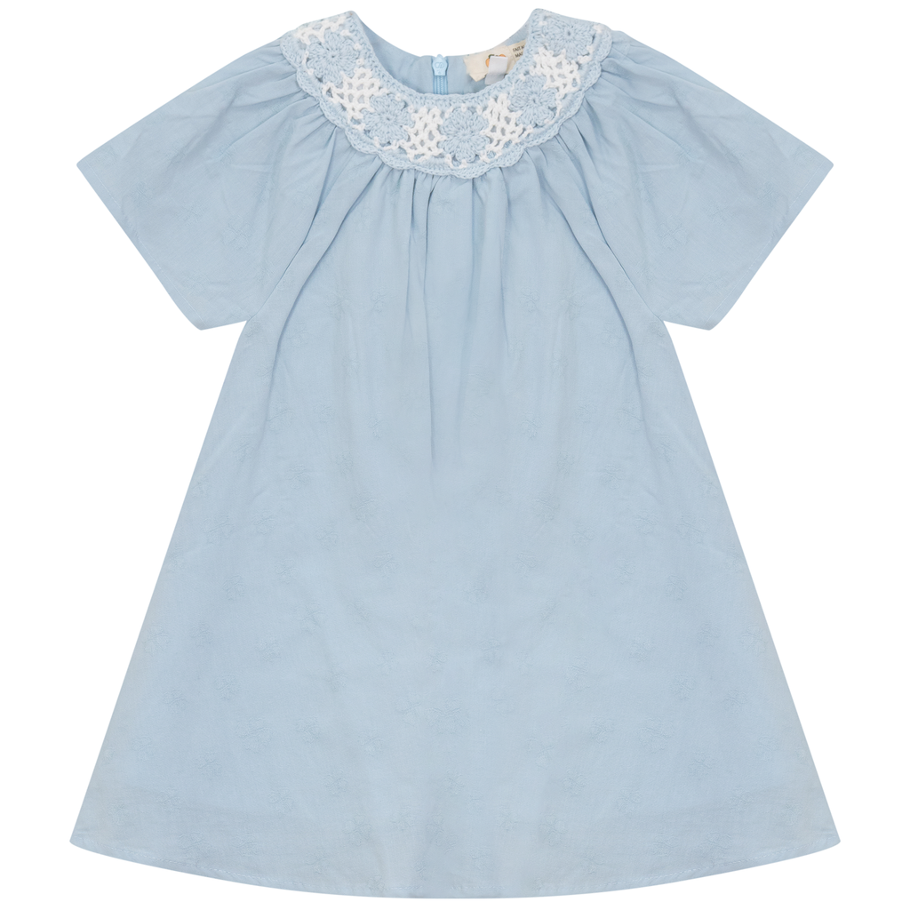 Woven Crochet Dress Blue