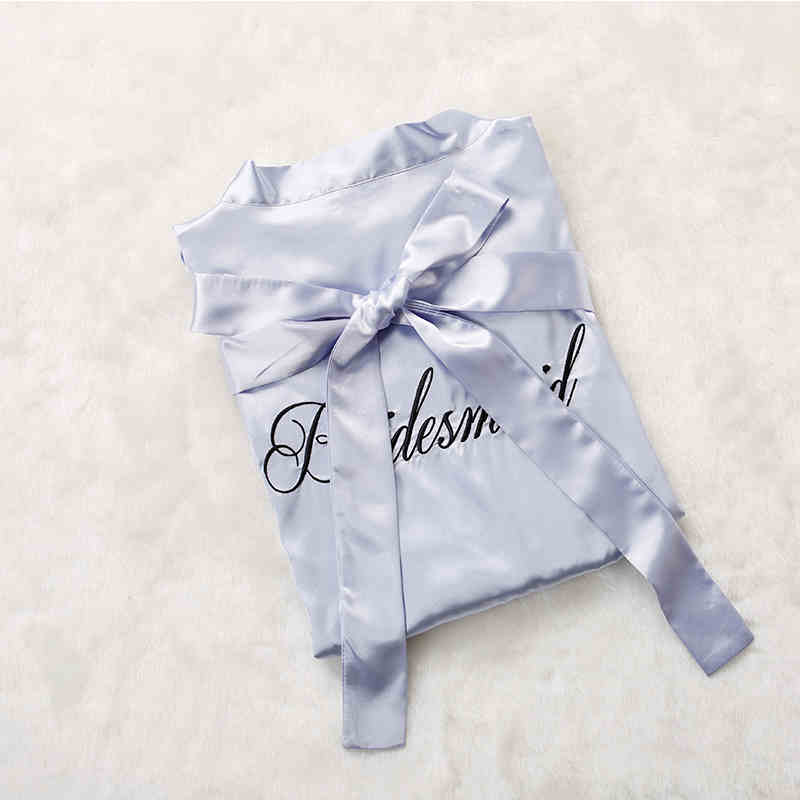 Custom Satin Bridesmaid Robes – Personalized with Name, Title, or Date | Wedding Party Gifts Violet Bridesmaids