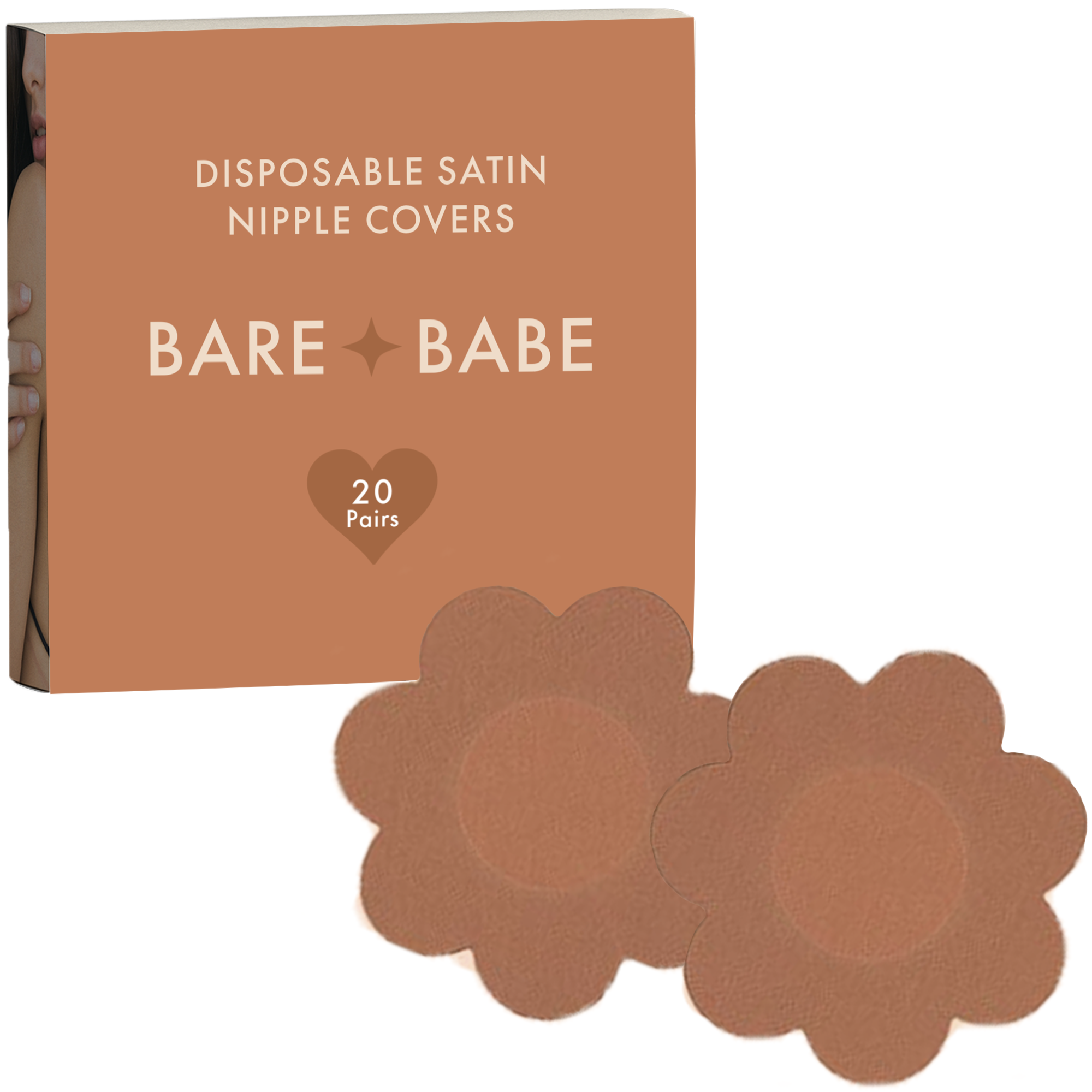 Satin Nipple Pasties - 40 Pack Caramel