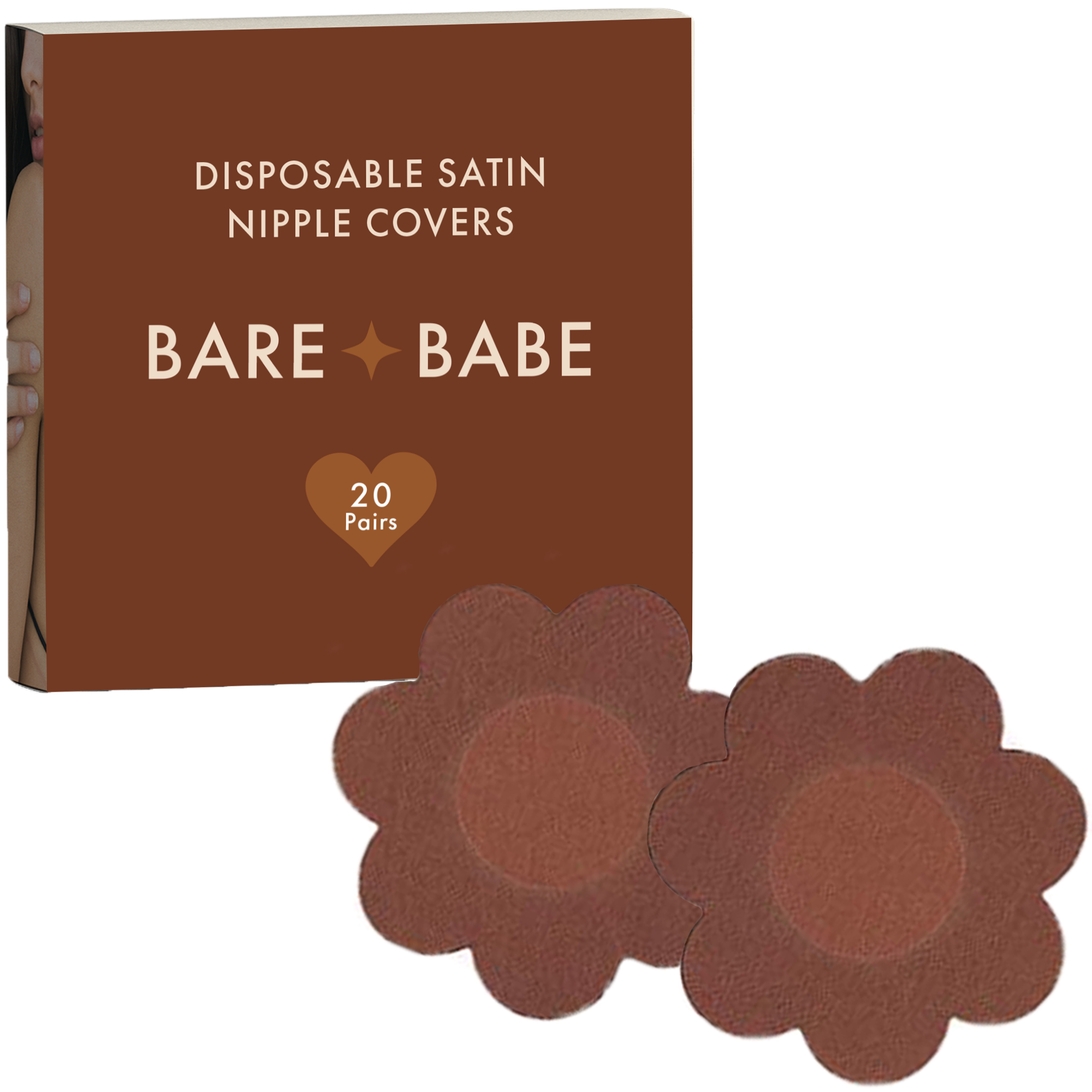 Satin Nipple Pasties - 40 Pack Cocoa