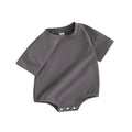 Baby Girls Boys Bubble Romper Short Sleeve Oversized Solid Color Basic Summer Clothes Bodysuit Dark Grey United States