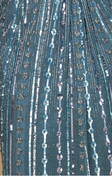 Beaded Midi Dress with Flutter Sleeves