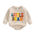 Baby Girls Boys Little Bean Bodysuit Long Sleeve Letter Embroidery Casual Playsuit Romper Beige United States