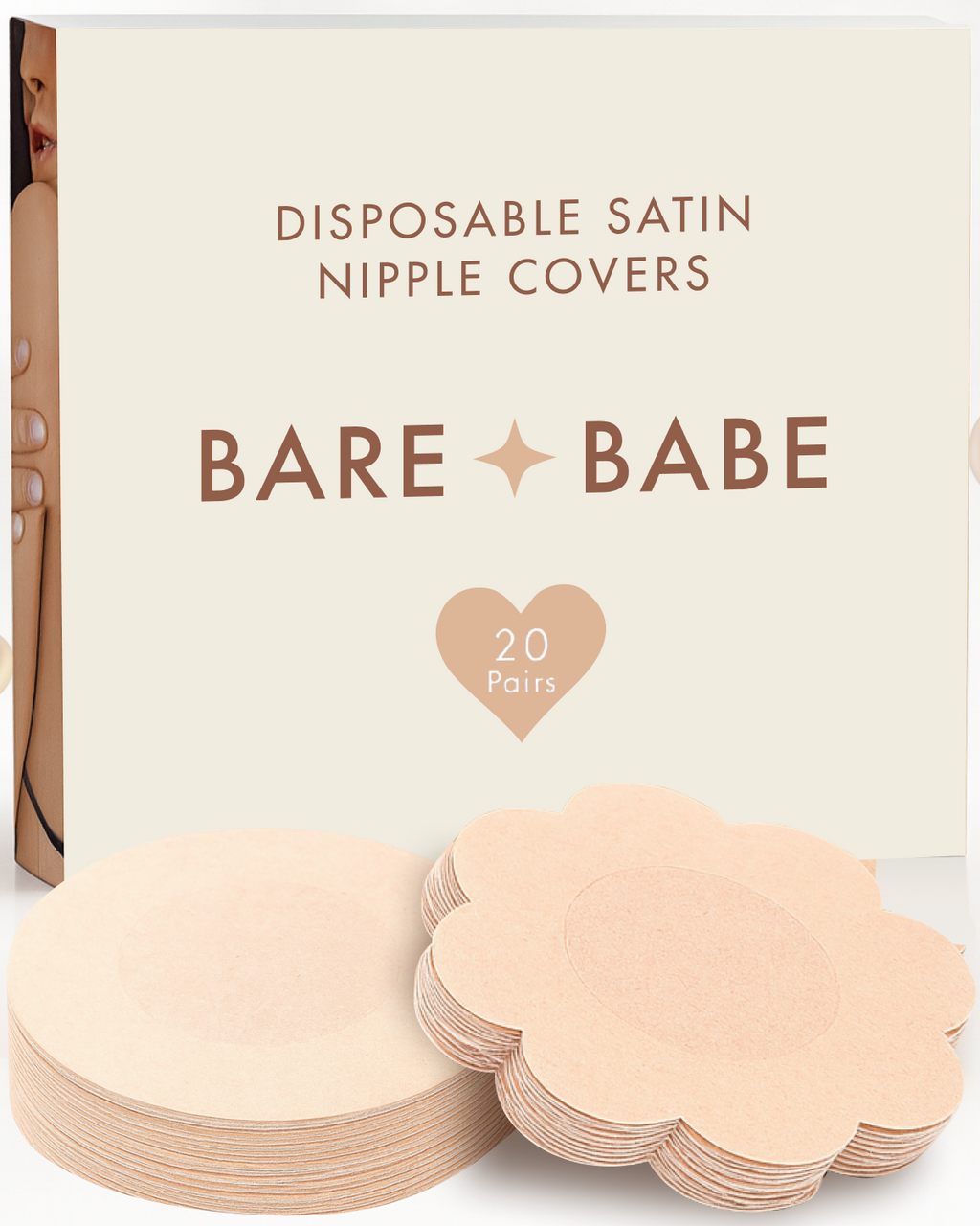 Satin Nipple Pasties - 20 Pairs Creme