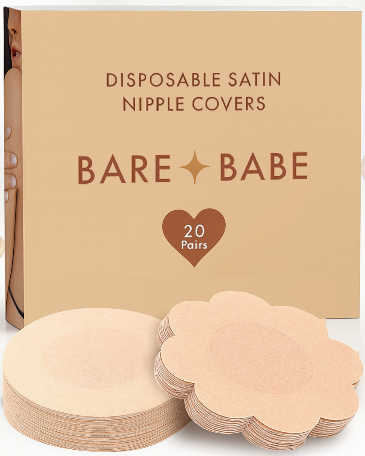 Satin Nipple Pasties - 20 Pairs Honey