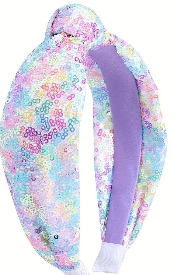 Sequin Knotted Headbands Multicolor