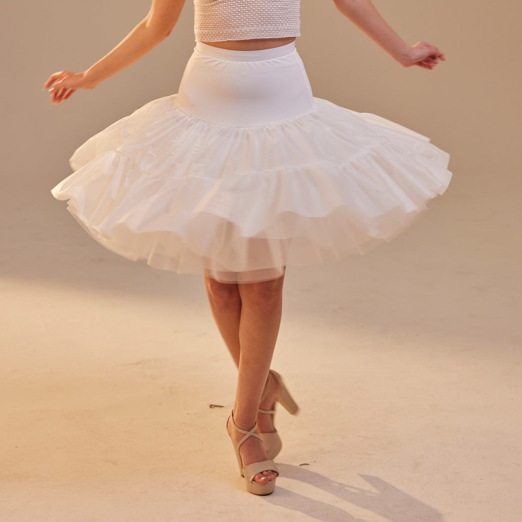 Short Petticoat Skirt with Corsage , Fluffy Layered Petticoat for Wedding, Party & Everyday Wear