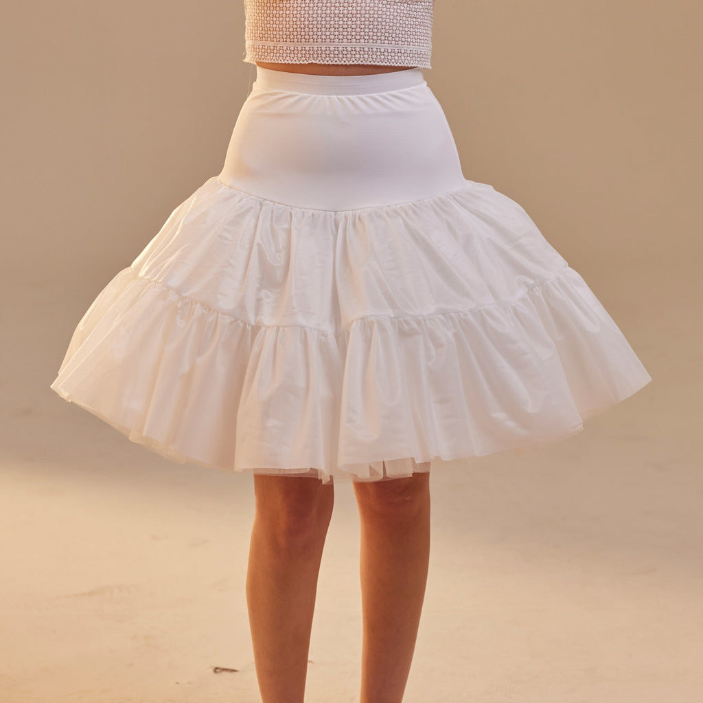 Short Petticoat Skirt with Corsage , Fluffy Layered Petticoat for Wedding, Party & Everyday Wear