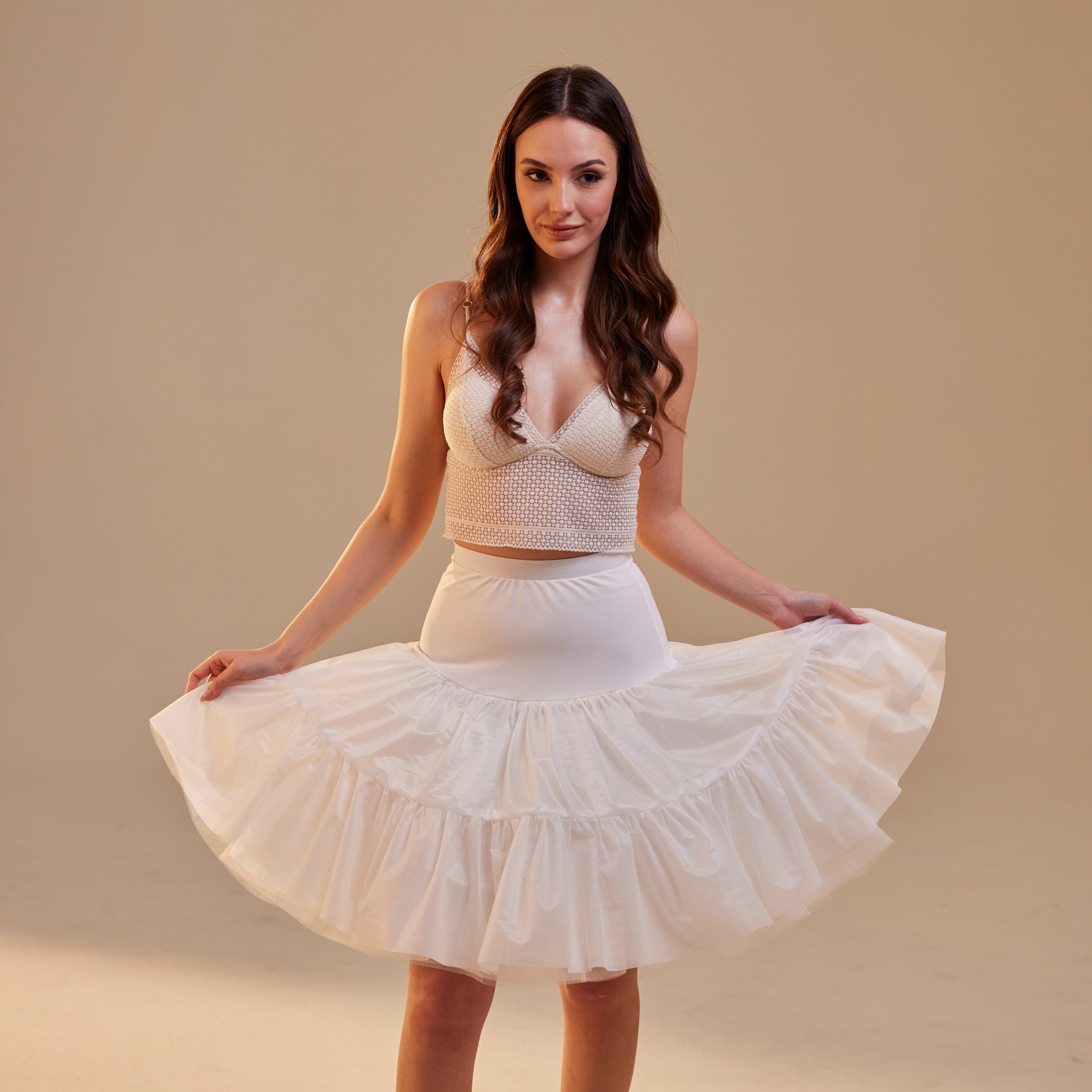 Short Petticoat Skirt with Corsage , Fluffy Layered Petticoat for Wedding, Party & Everyday Wear