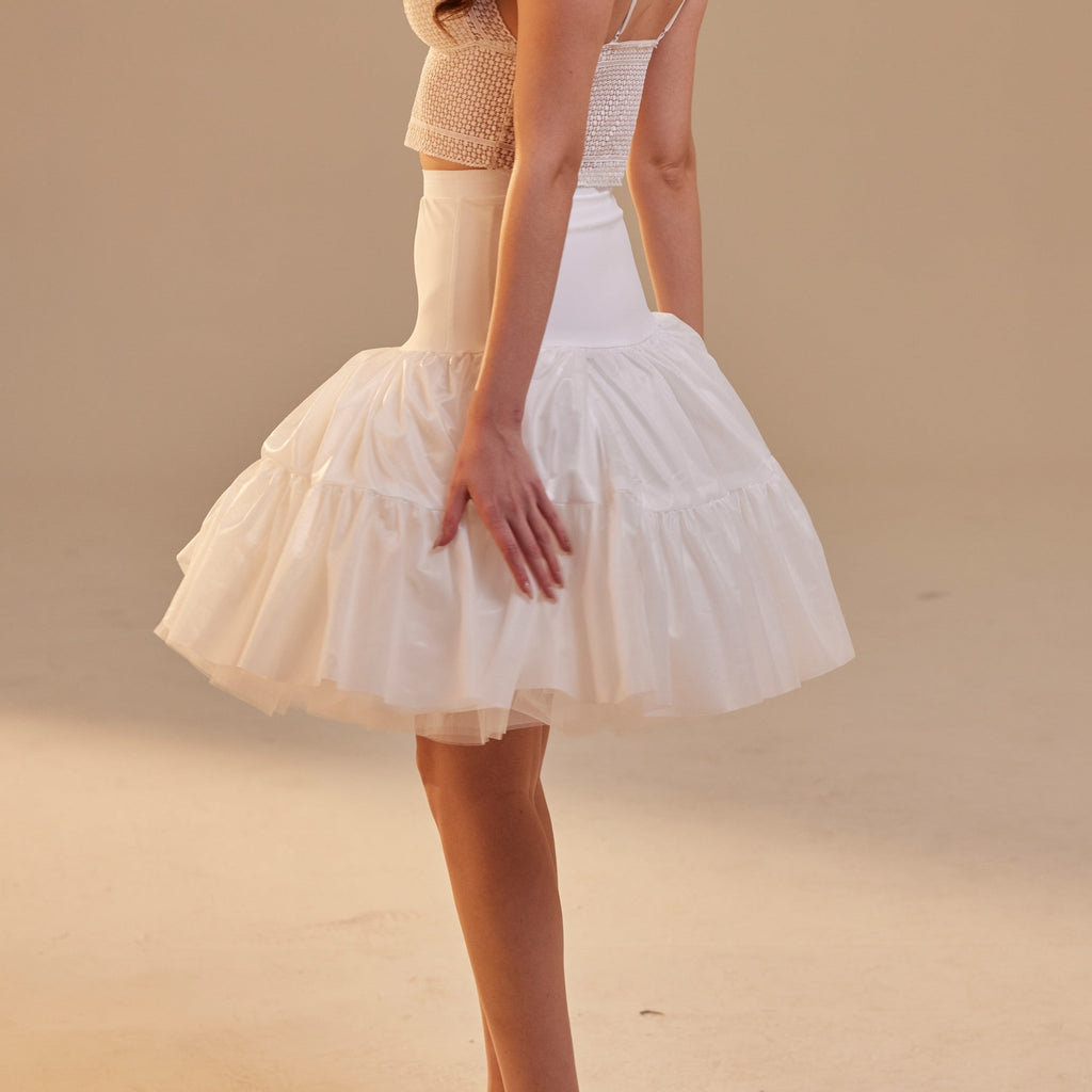 Short Petticoat Skirt with Corsage , Fluffy Layered Petticoat for Wedding, Party & Everyday Wear