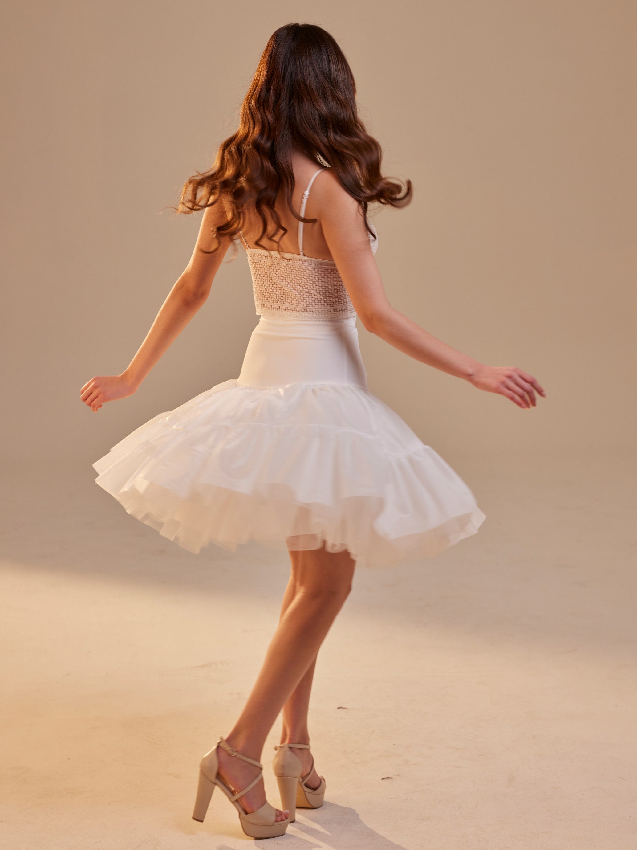 Short Petticoat Skirt with Corsage , Fluffy Layered Petticoat for Wedding, Party & Everyday Wear