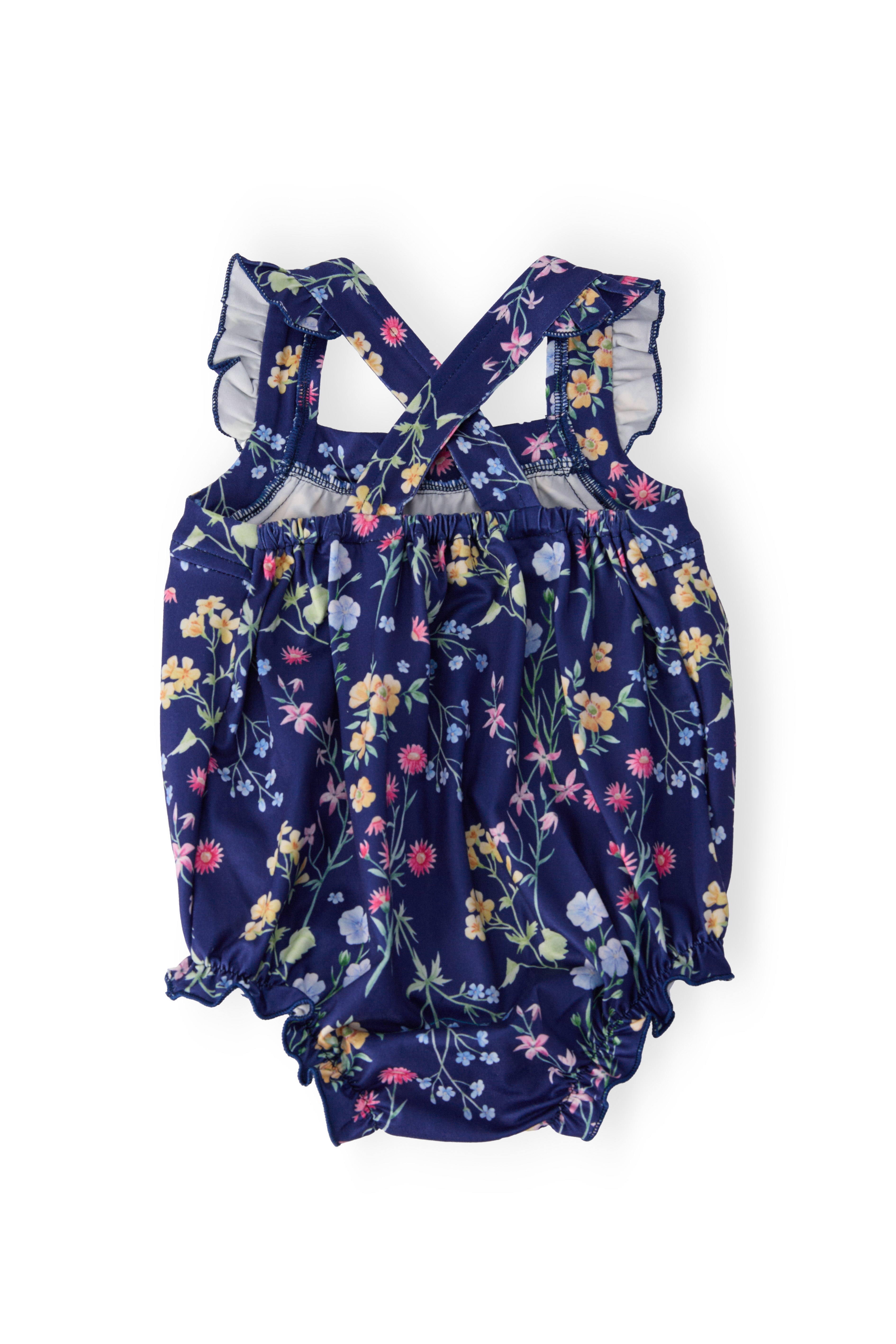Sunny Meadow Ruffle Cross Back Romper