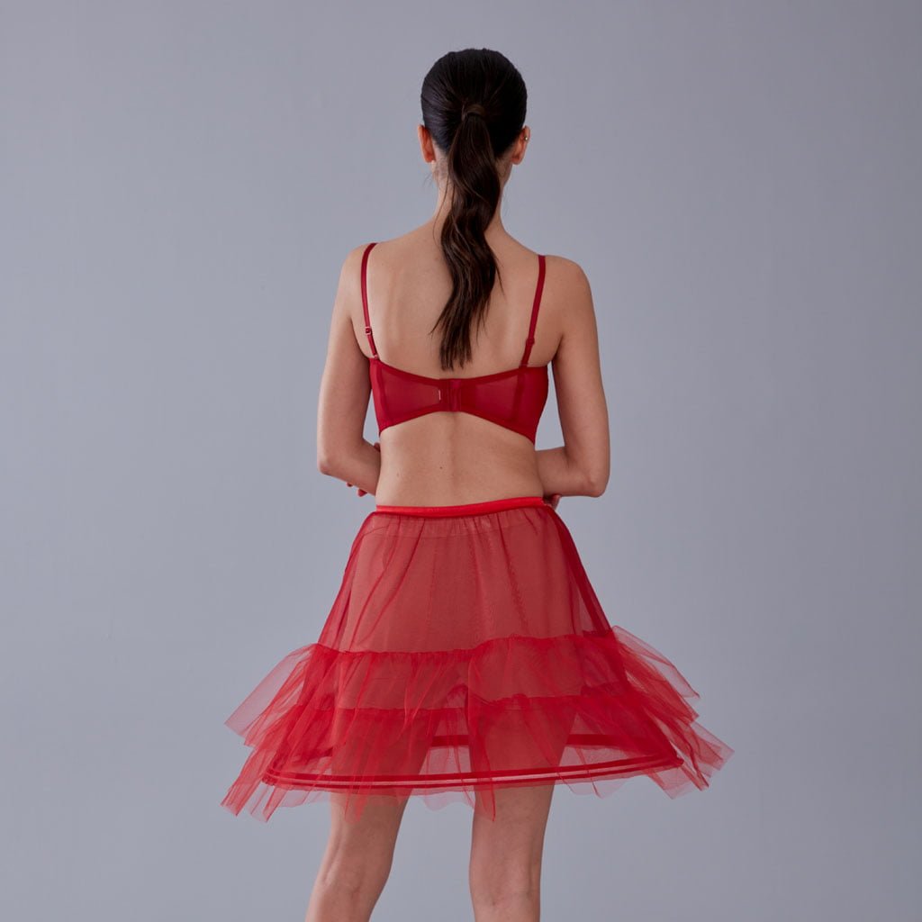 Red Short Hoop Skirt Underskirt ( Petticoat Skirt )