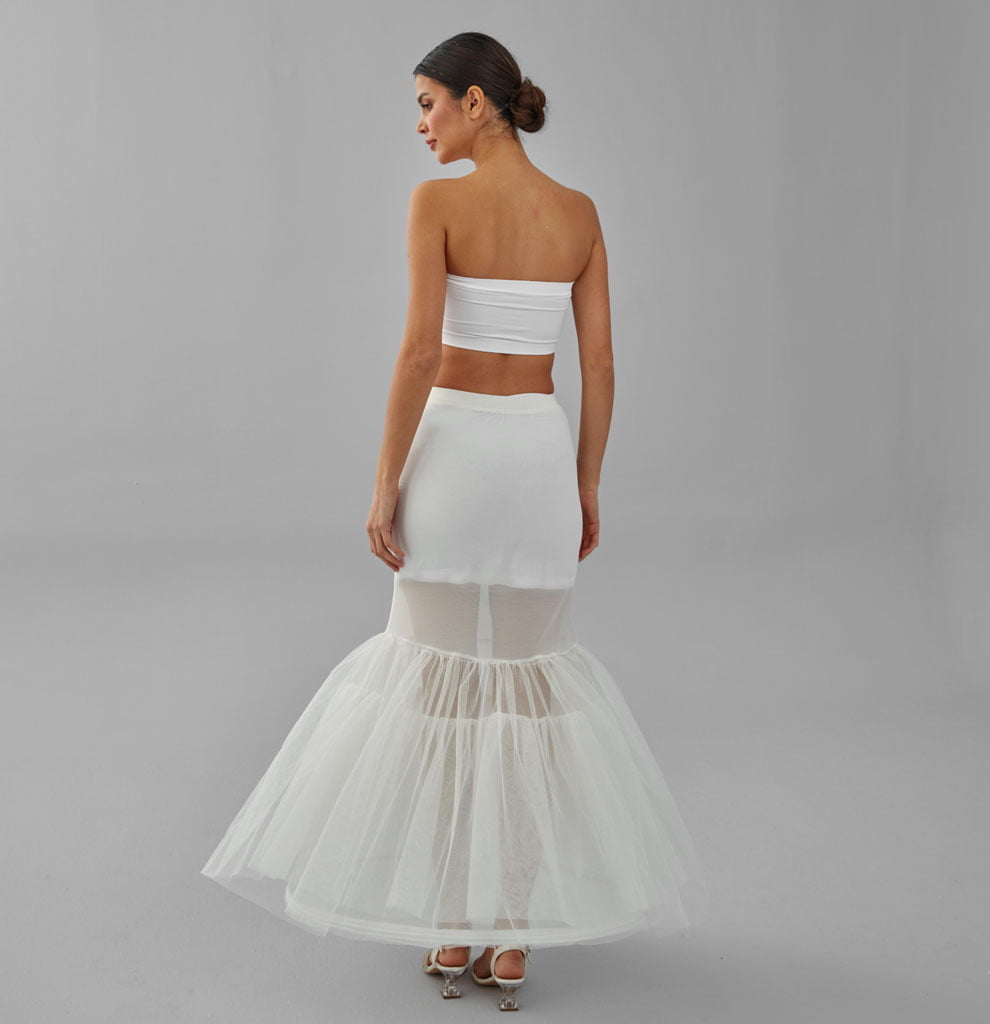 Mermaid Petticoat Skirt, Wedding Dress Underskirt, White Petticoat