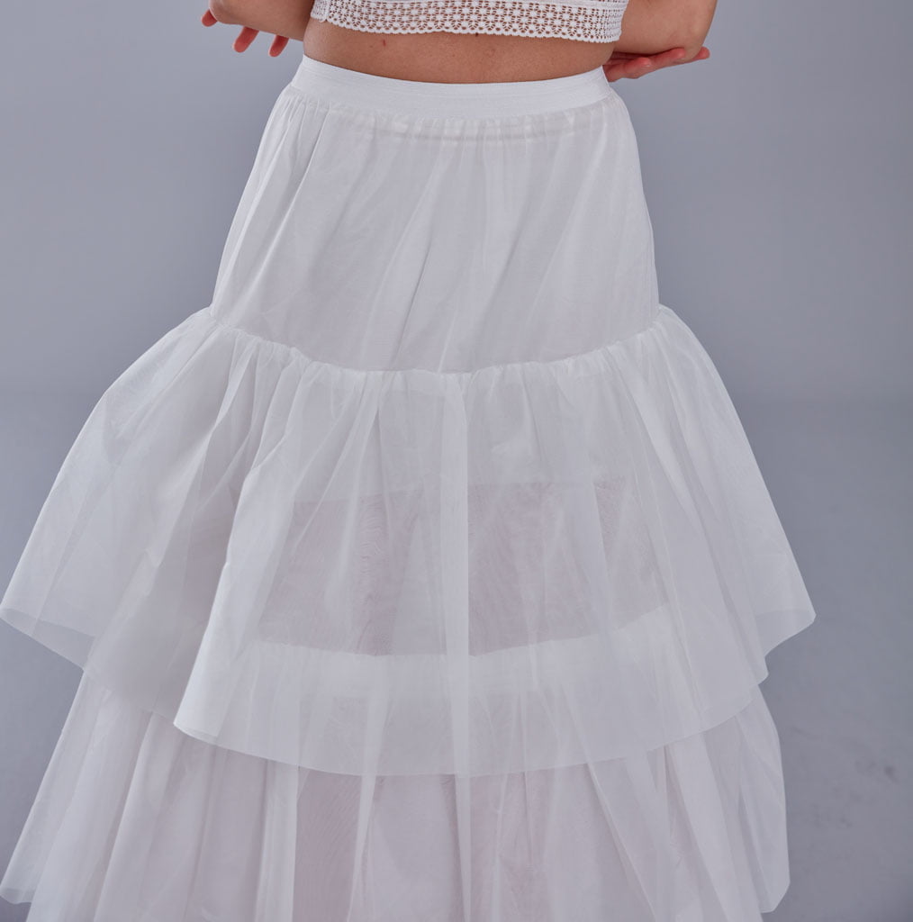 Mermaid Bridal Gown Underskirt, White Petticoat Skirt