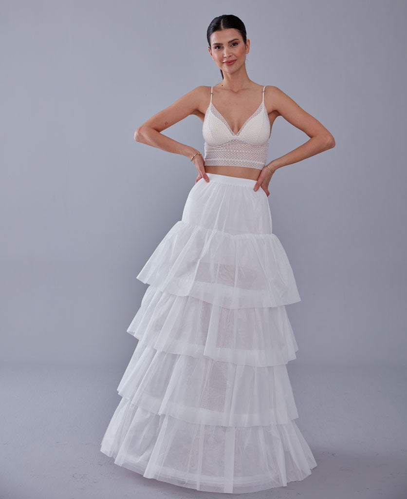 Mermaid Bridal Gown Underskirt, White Petticoat Skirt