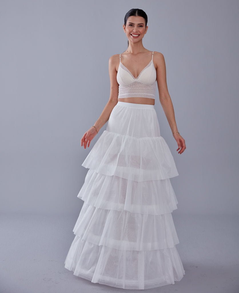 Mermaid Bridal Gown Underskirt, White Petticoat Skirt