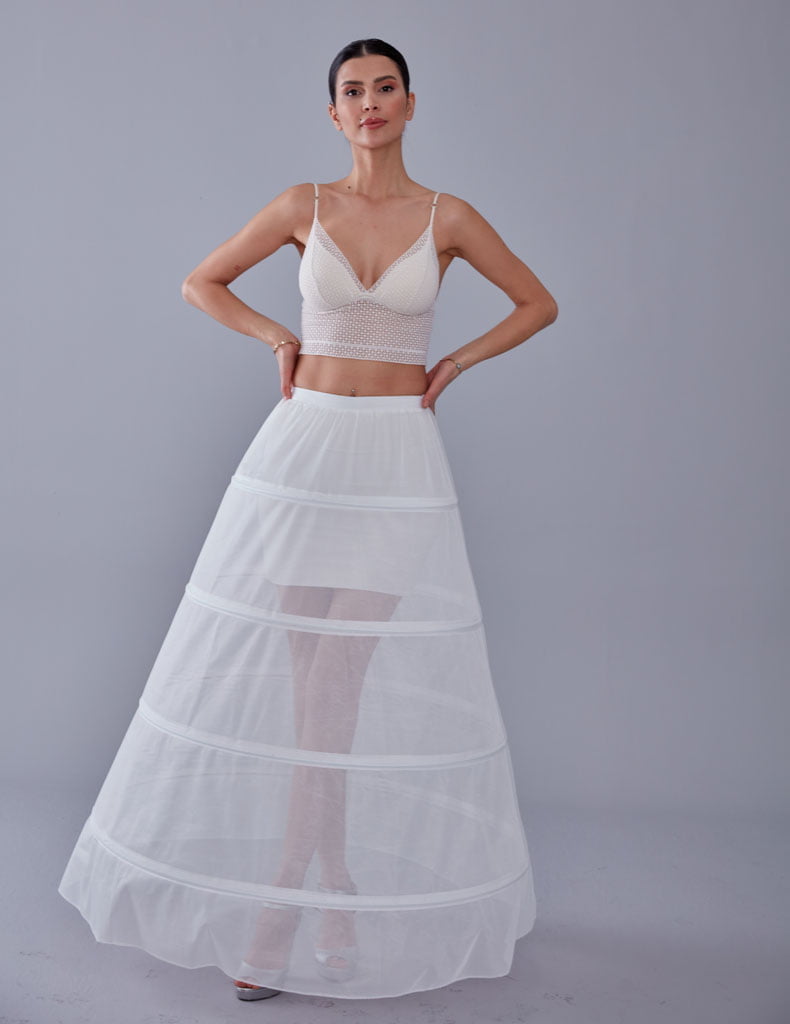 White Petticoat Skirt for Wedding Gown - Tulle Underskirt - Enhance Your Dress Silhouette