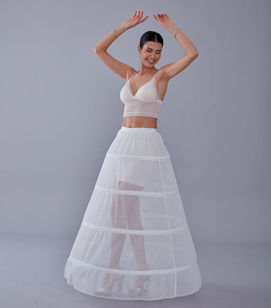White Petticoat Skirt for Wedding Gown - Tulle Underskirt - Enhance Your Dress Silhouette
