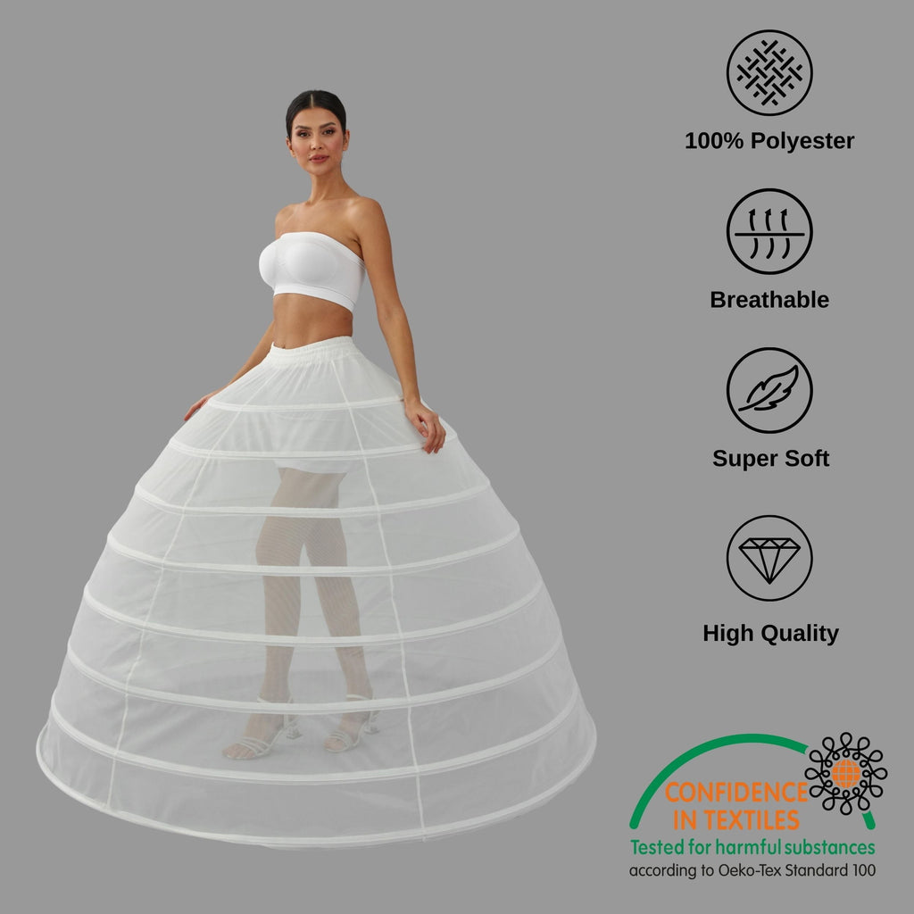 Hoop Skirt ,Wedding Dress Underskirt, White Petticoat Skirt