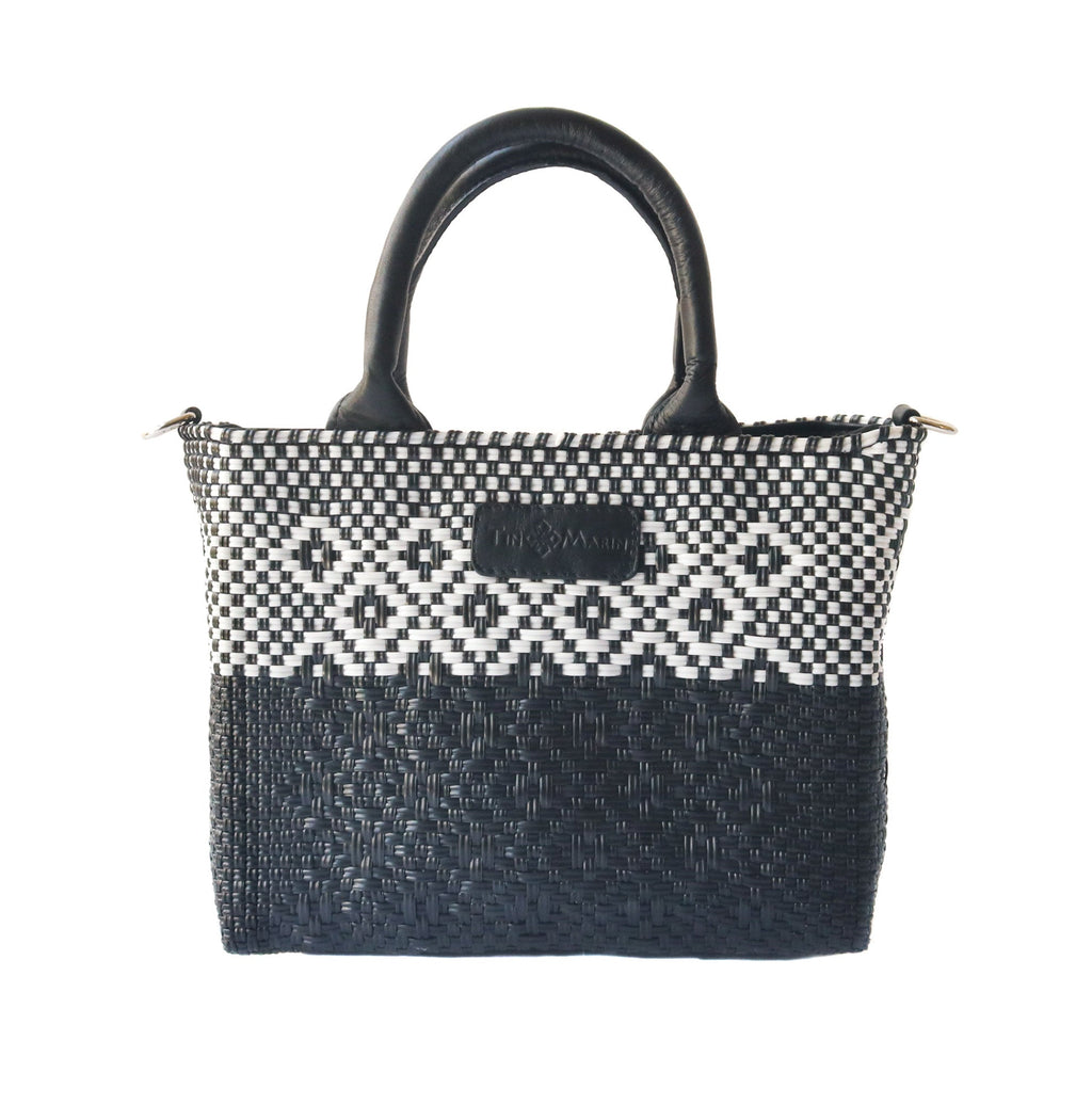 Tin Marin Black Small Woven Crossbody