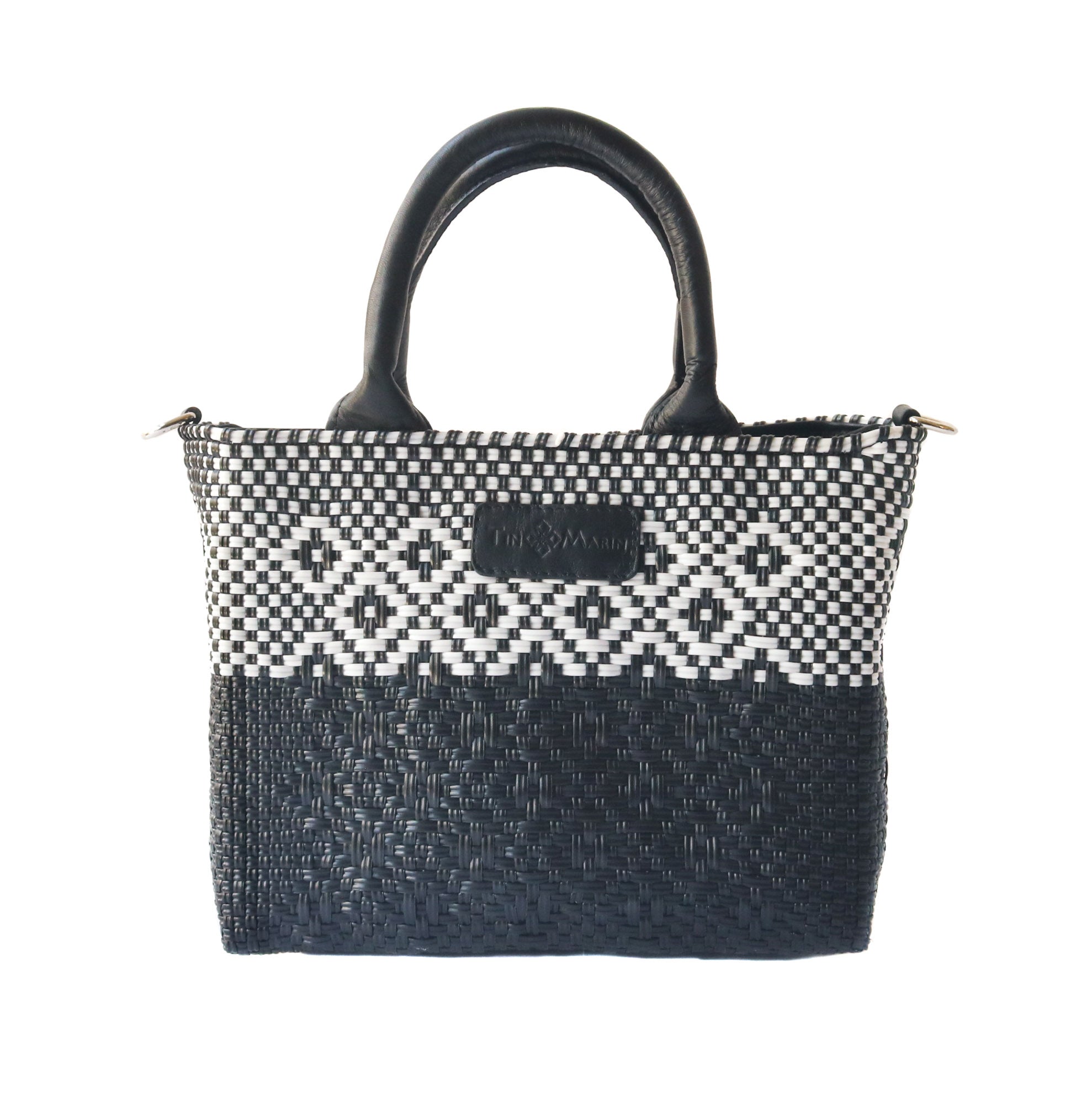 Tin Marin Black Small Woven Crossbody