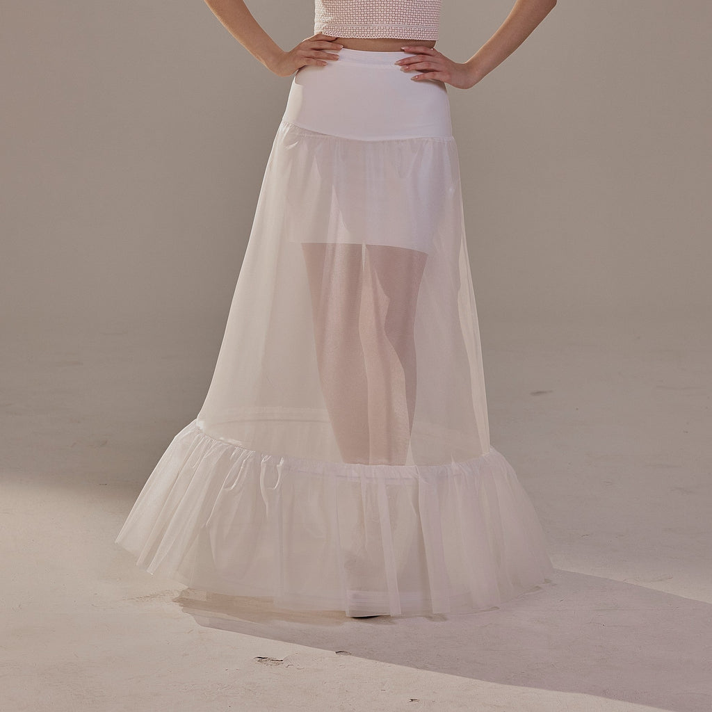 Trumpet Petticoat Skirt with Waist Corsage , Bridal Crinoline Slip