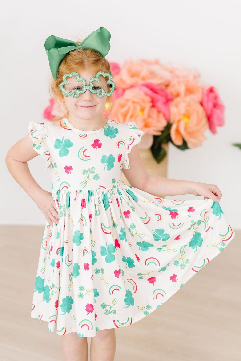SALE Top of the Mornin' Flutter Sleeve Twirl Dress