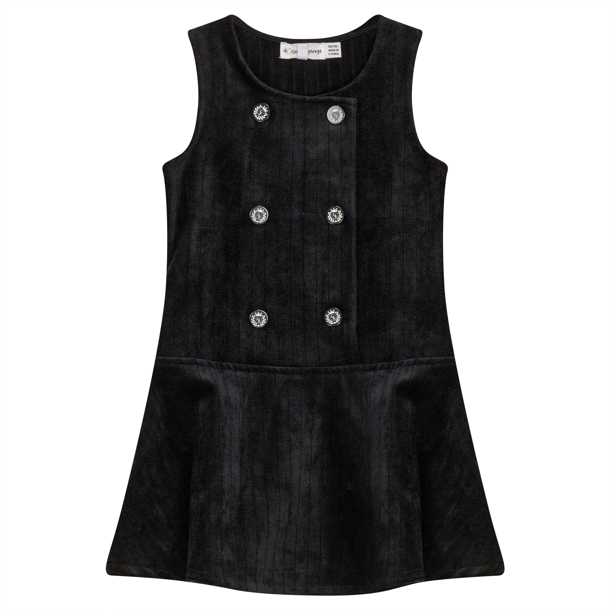 Striped Velour Jumper Black