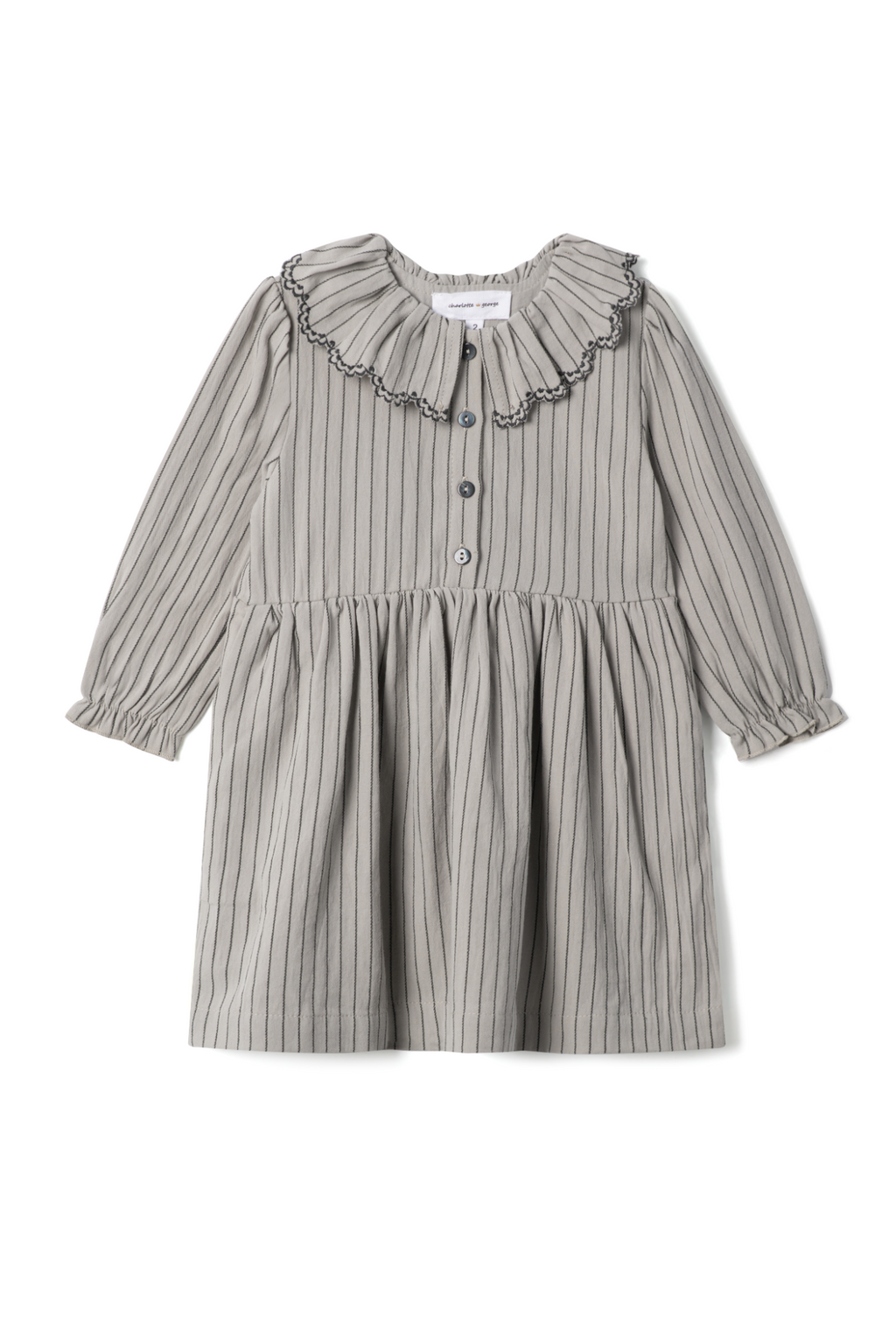 Woven Stripped Dress Grey