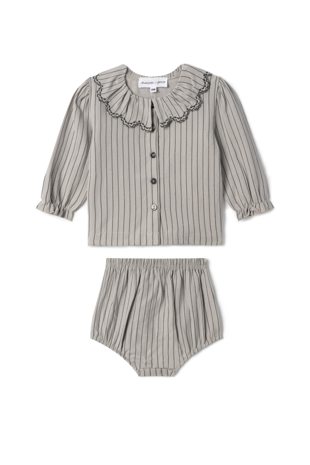 Woven Stripped Set Grey