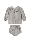 Woven Stripped Set Grey