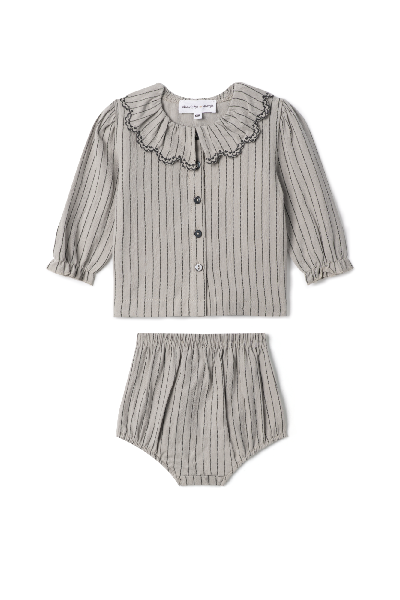 Woven Stripped Set Grey