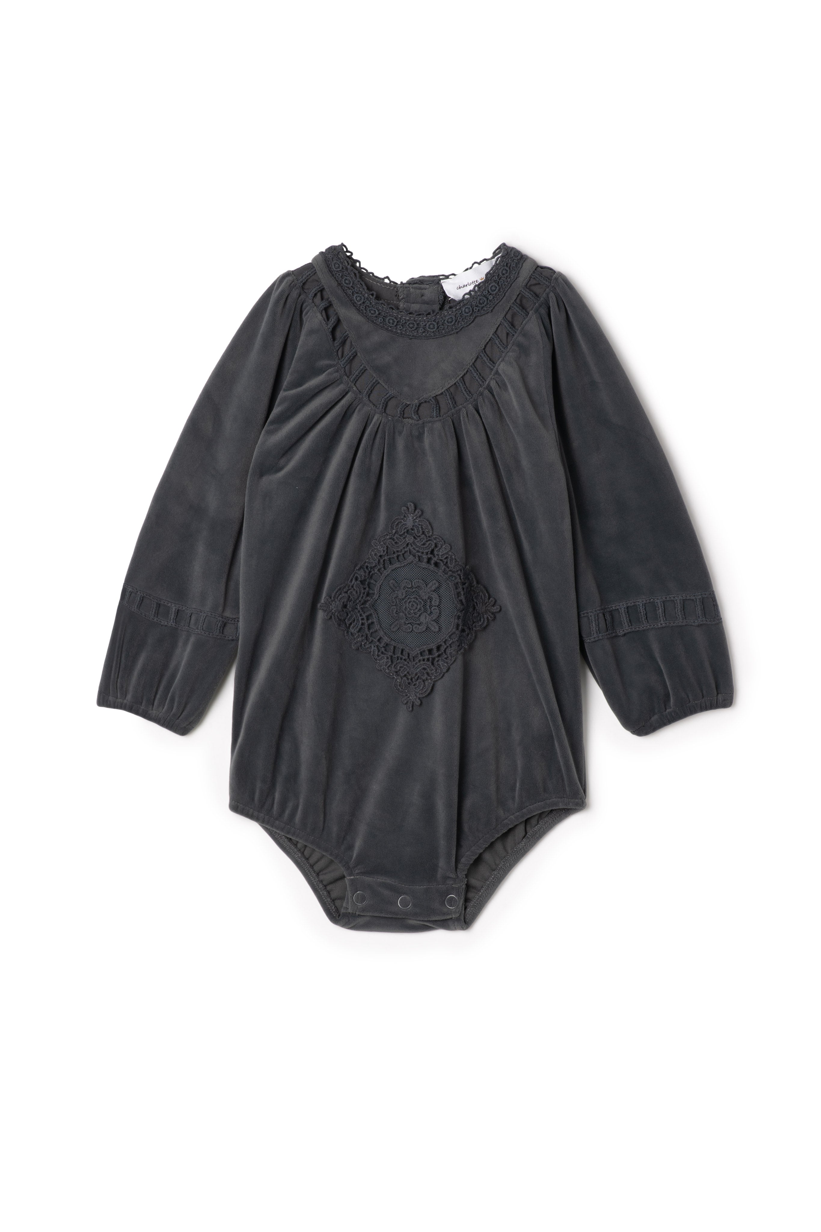 Velvet Lace Bubble Dark Grey