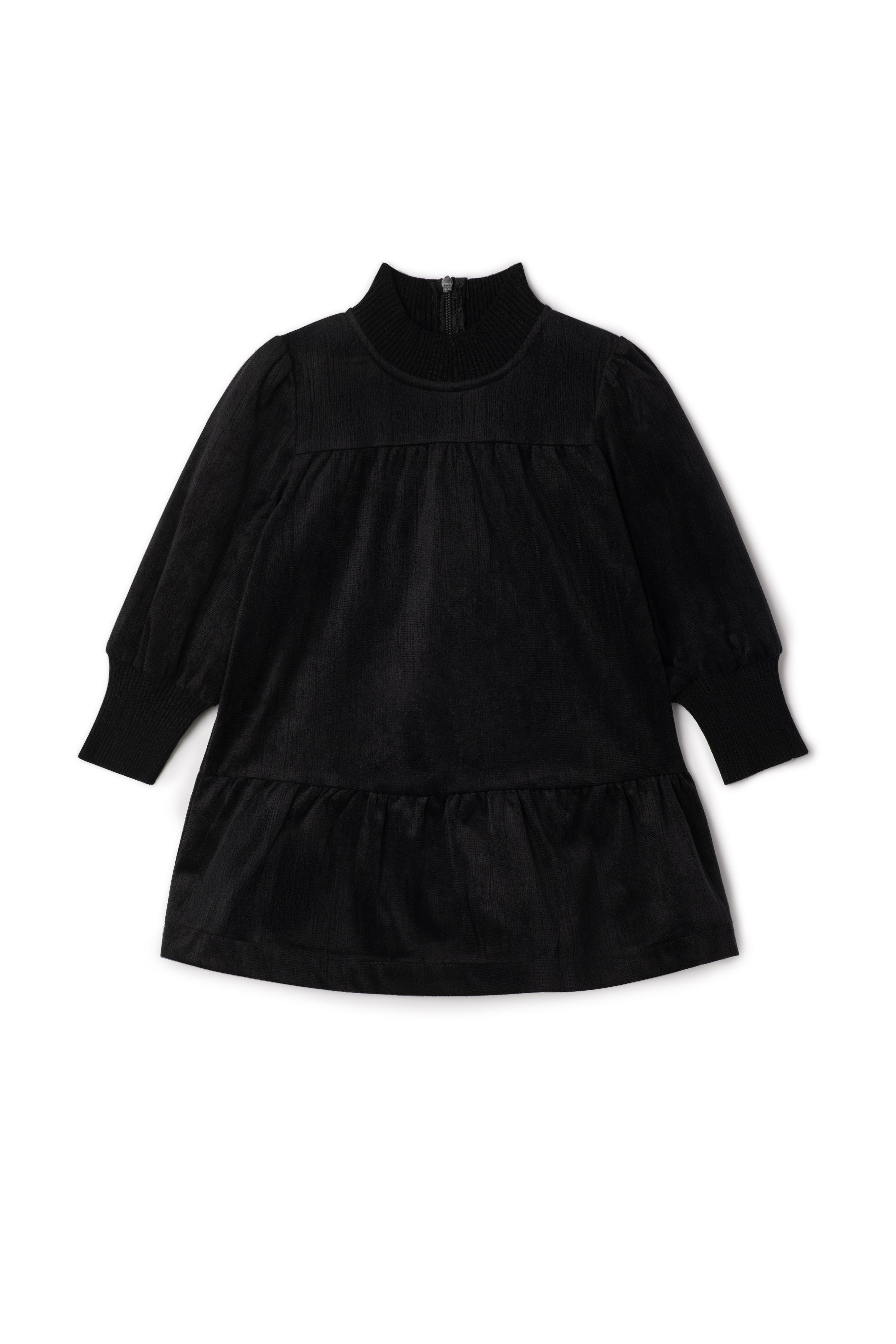 Textured Velvet Dress Black