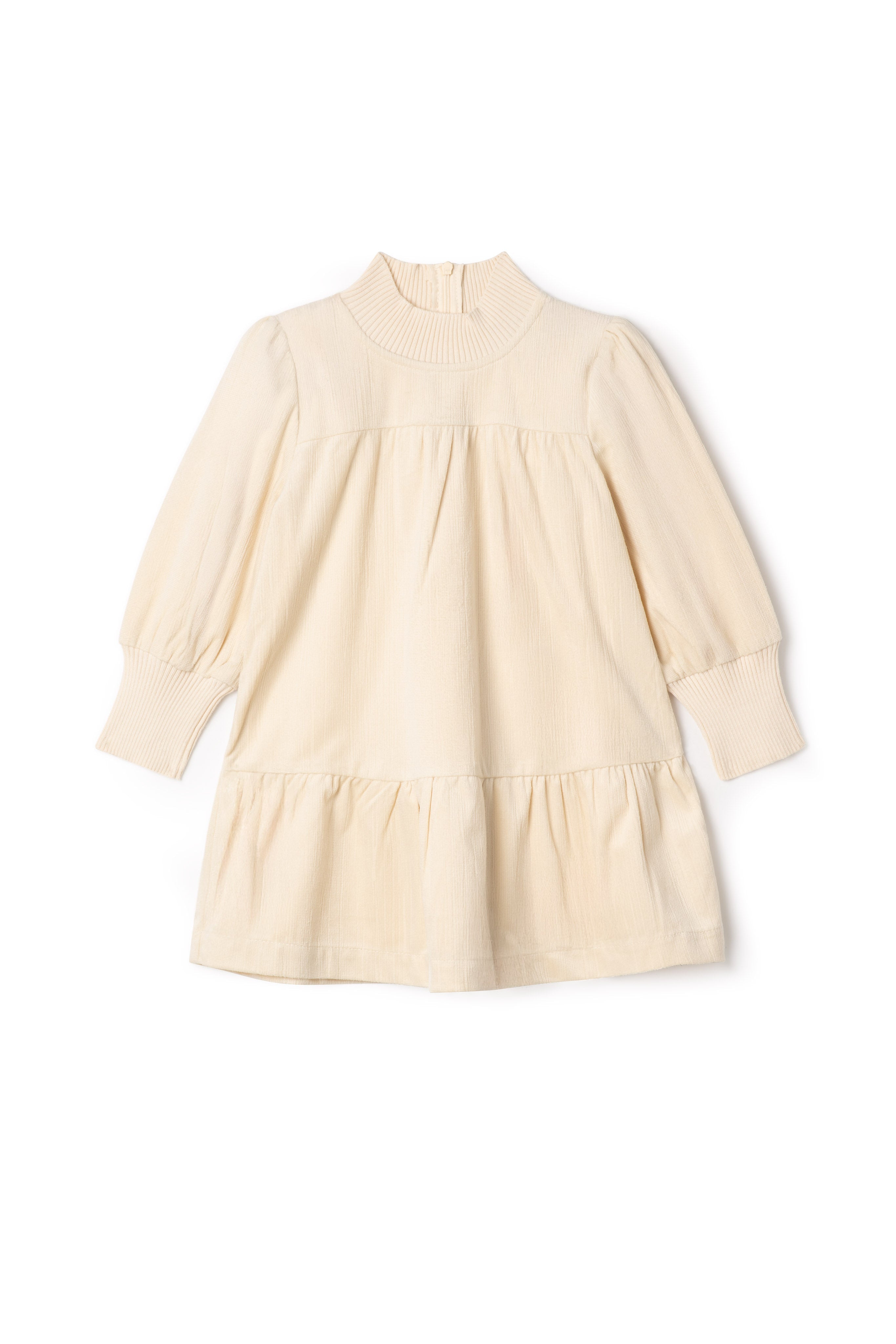 Textured Velvet Dress Cream