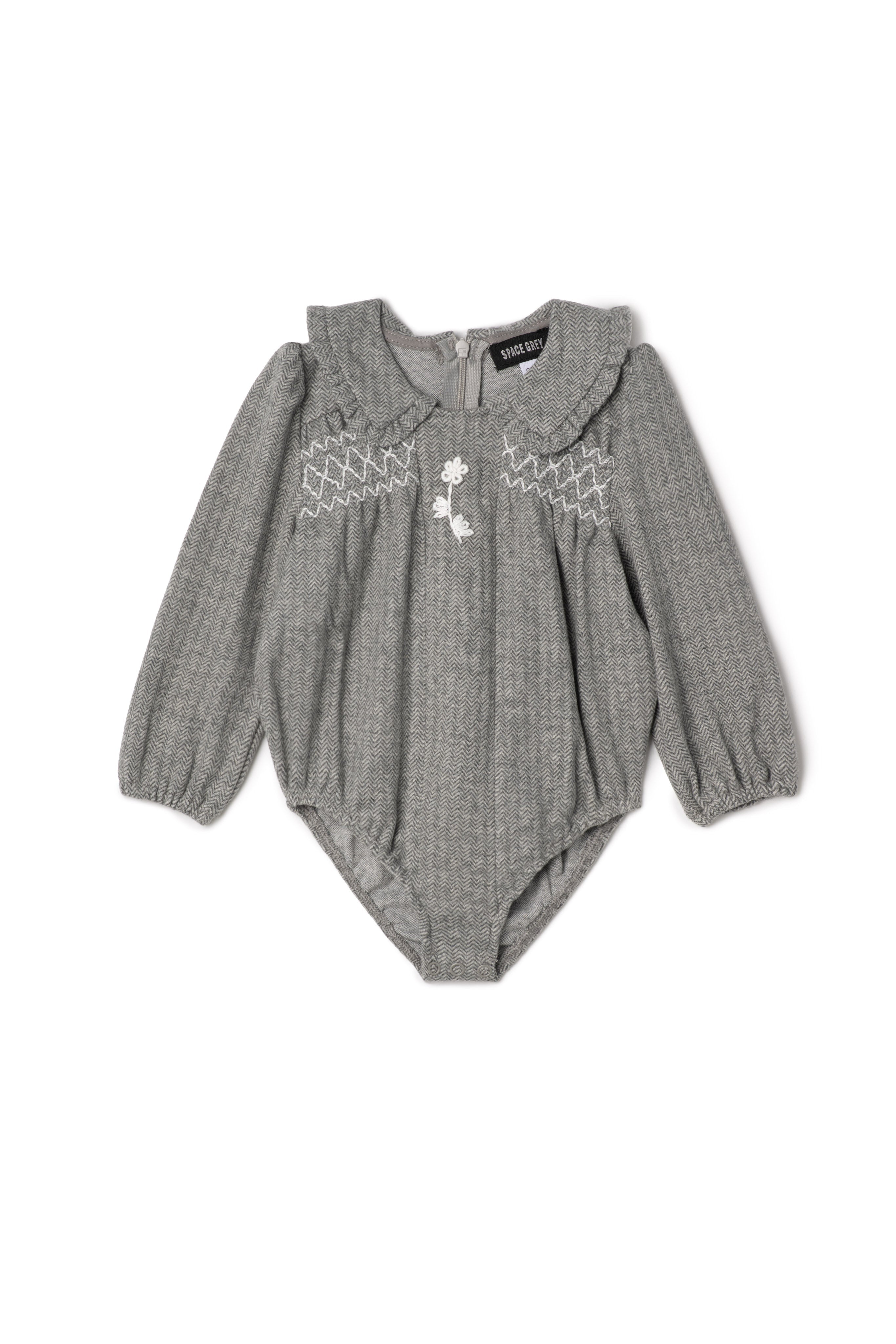 Herringbone Stretch Bubble Grey