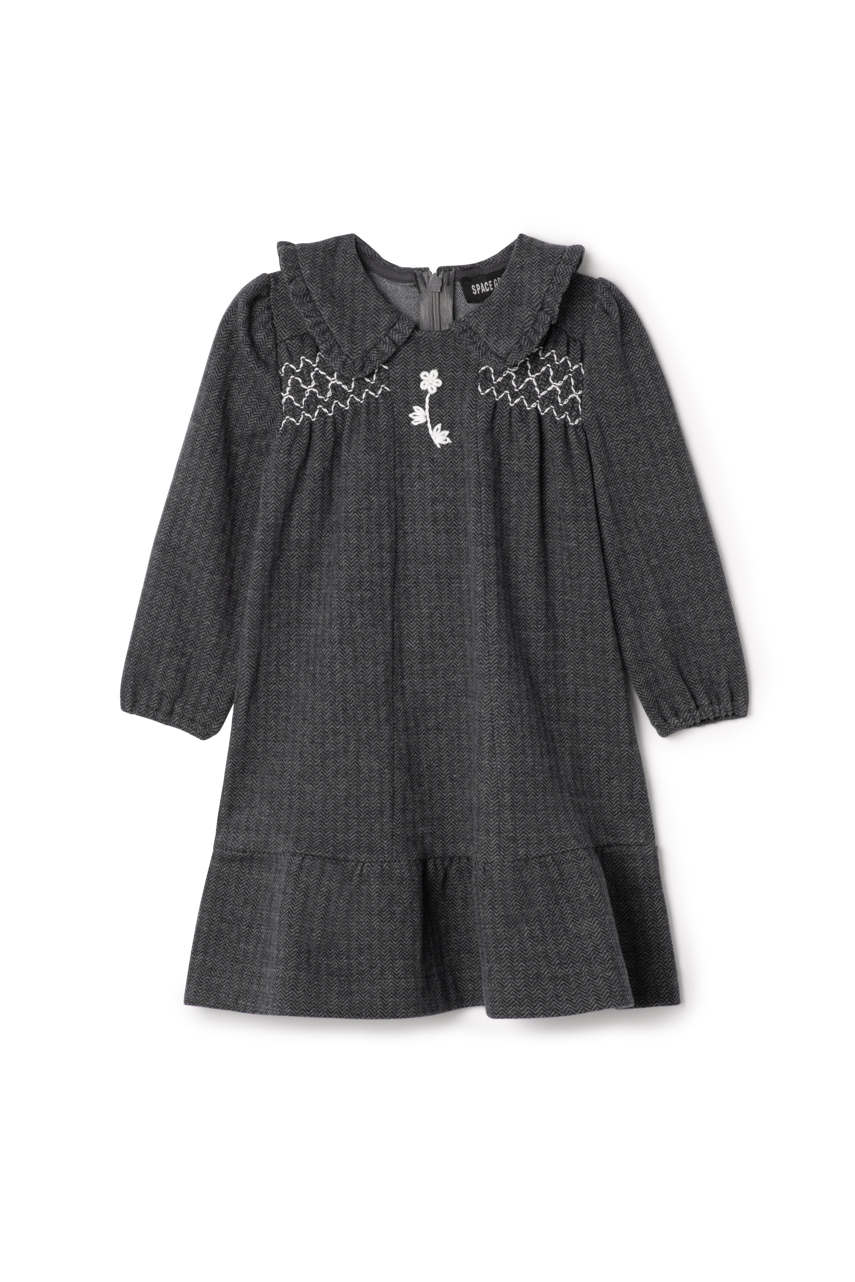 Herringbone Stretch Dress Black
