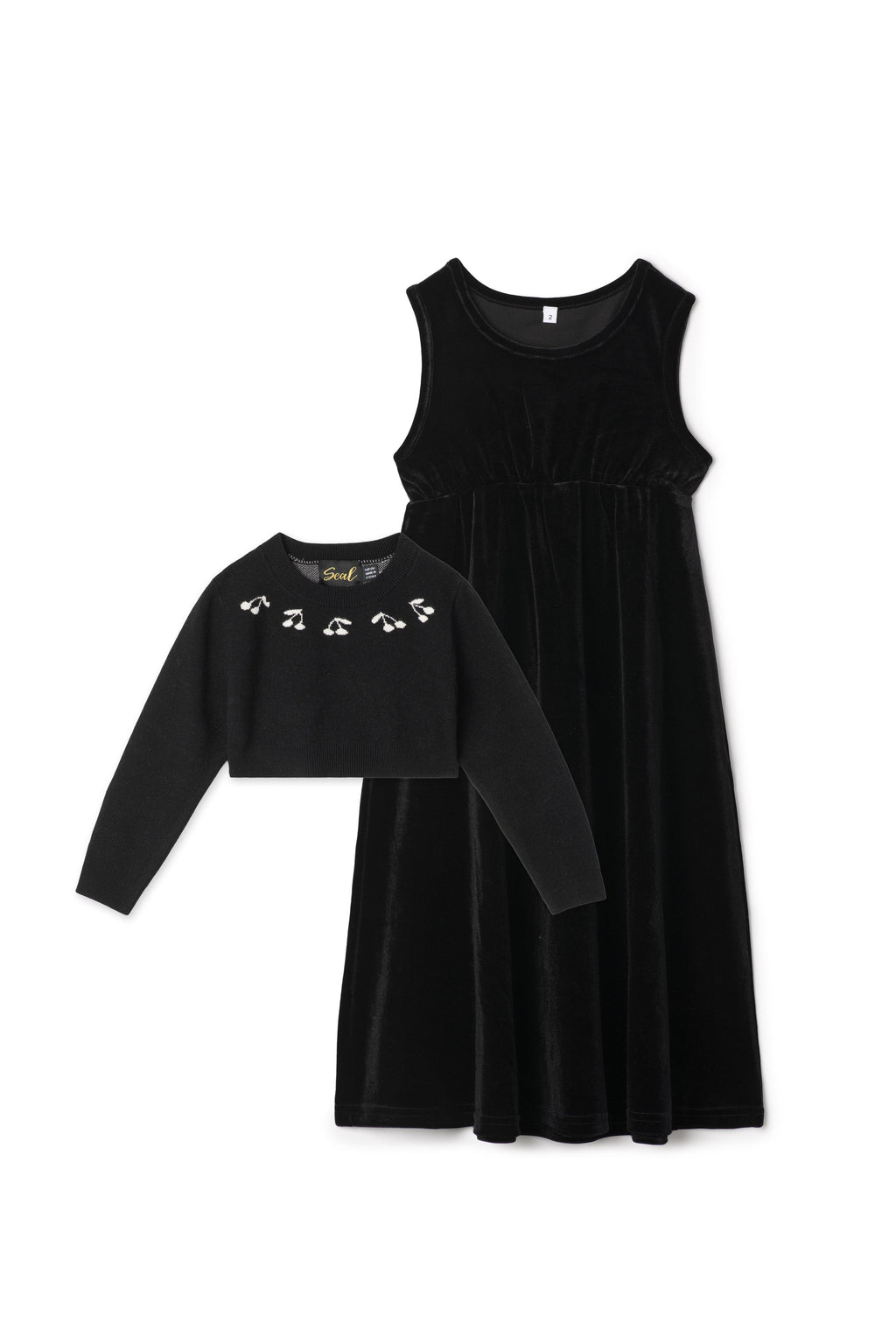 Cherry Slinky velour Robe Black
