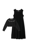 Cherry Slinky velour Robe Black