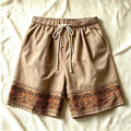 Women’s Retro Drawstring Loose Casual Shorts Khaki