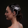 White Crystal & Pearl Hair Comb