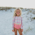 Lainey Zip Rash Rainbow Row Swimsuit