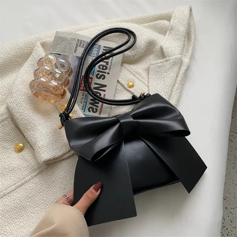 Bow Underarm Shoulder Bag Black