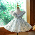 New Floral Princess Dress For Flower Girlssimple And Adorable For Kids Birthdays Green