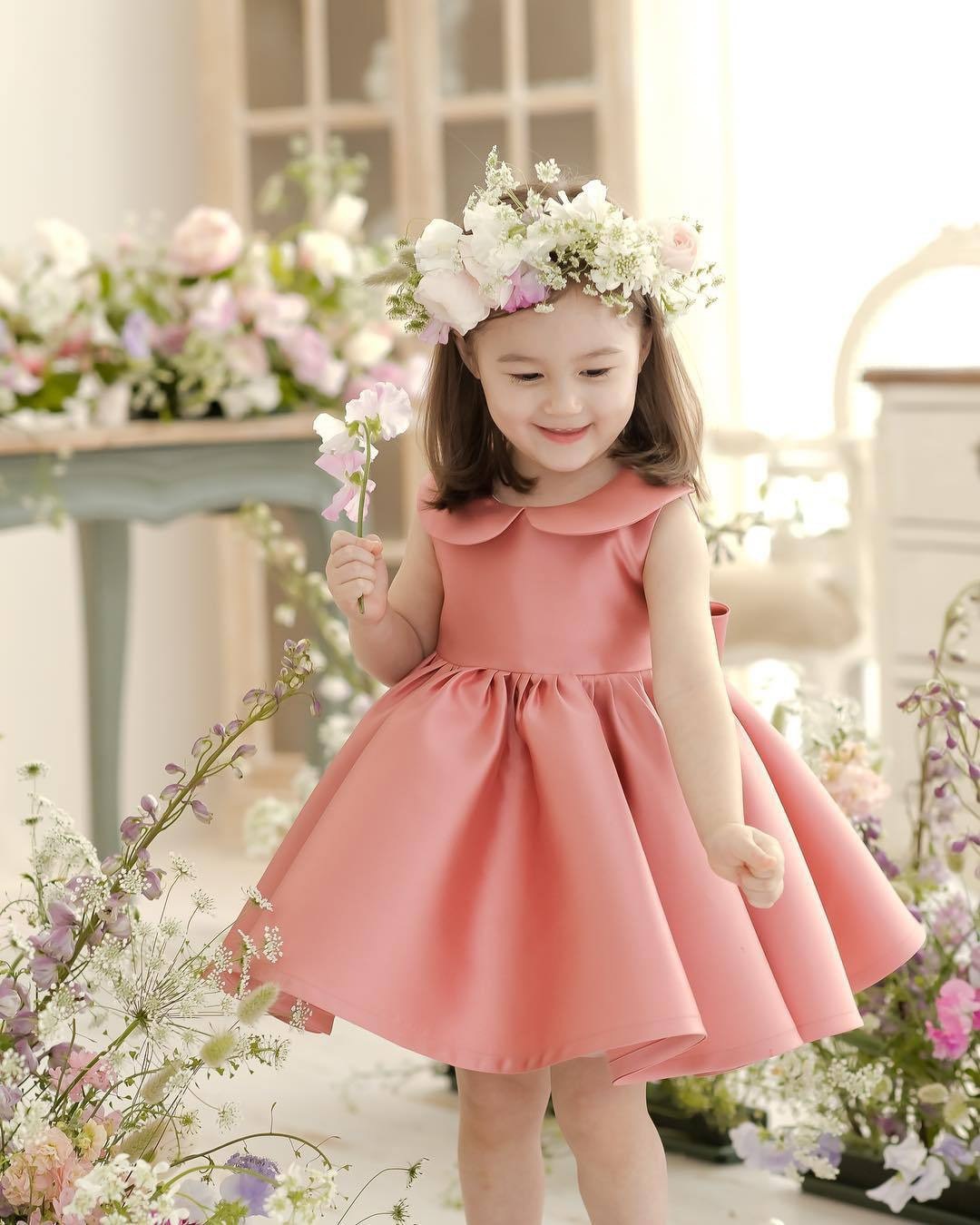 Summer Puffy Yarn Western-style Dress Female Baby One-year-old Dress Birthday Flower Girl Children's Skirt Red